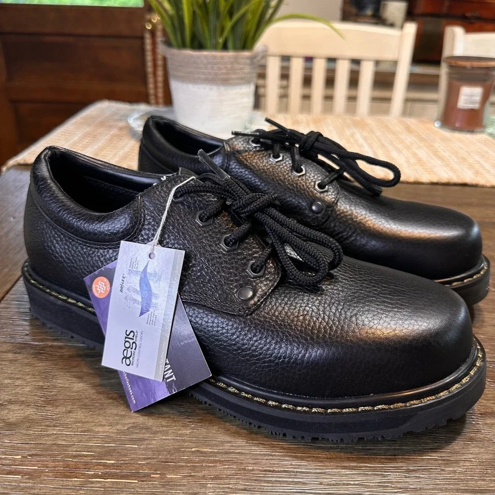 Dr. Scholl's Work Shoes Oil‎ Slip Resistant Harrington Oxford Leather Men's 9M